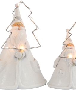 3760 LED SANTA CLAUSES S/2